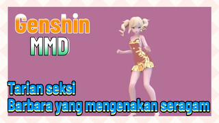 [Genshin, MMD] Tarian seksi Barbara yang mengenakan seragam