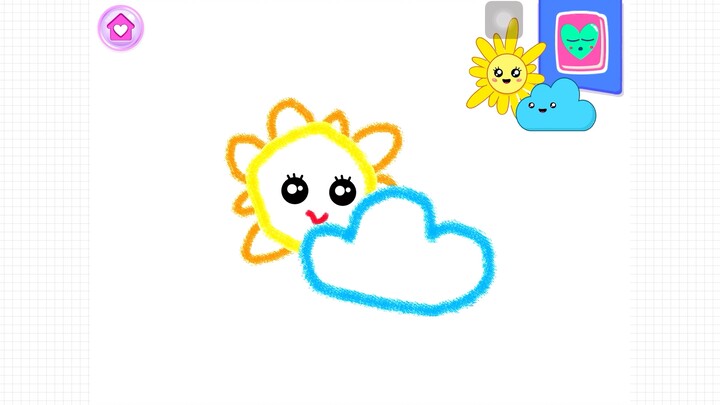 Coloring A Sun and Cloud | Coloring sun and cloud with Lilac Coloring TV | Coloring and Drawing |