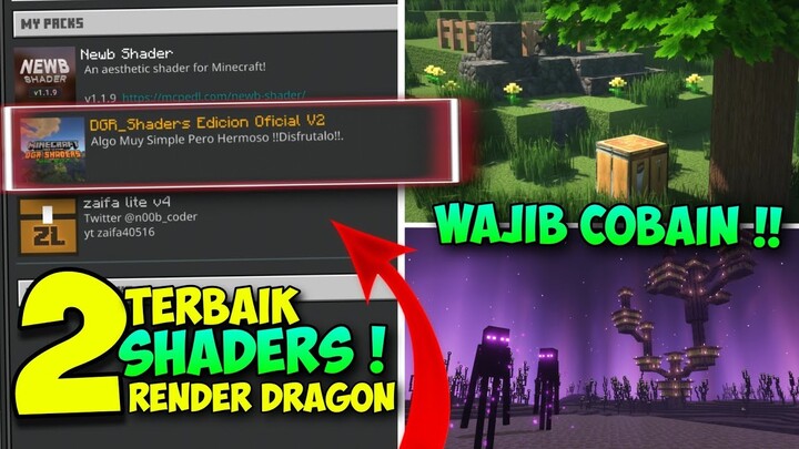 Wajib COBA ! 2 SHADER MCPE 1.19 Terbaik - Shaders For Mcpe 1.19 - Shaders Render Dragon !