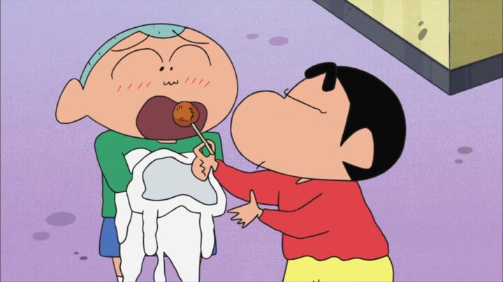 [Crayon Shin-chan] Shin-chan and Zhengnan go to the mall to eat delicious meatballs. Free tasting is