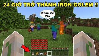 Thử Thách Sinh Tồn 1 Ngày Trở Thành | Iron Golem Bảo Vệ Làng | TRONG MINECRAFT PE..!!