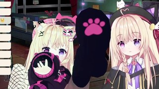 What's on the soles of the 2D cat girls' feet?