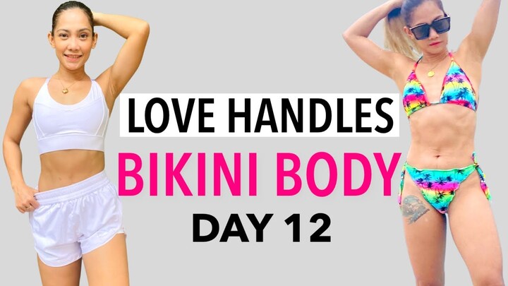 BIKINI BODY IN 30 DAYS DAY 12 | LOVE HANDLES WORKOUT FOR WOMEN | LOVE HANDLE WORKOUT AT HOME