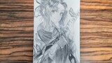 Drawing a Kochou Shinobu with an automatic pencil