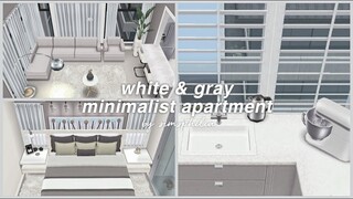 white & gray minimalist apartment tour + floor plans | sims freeplay