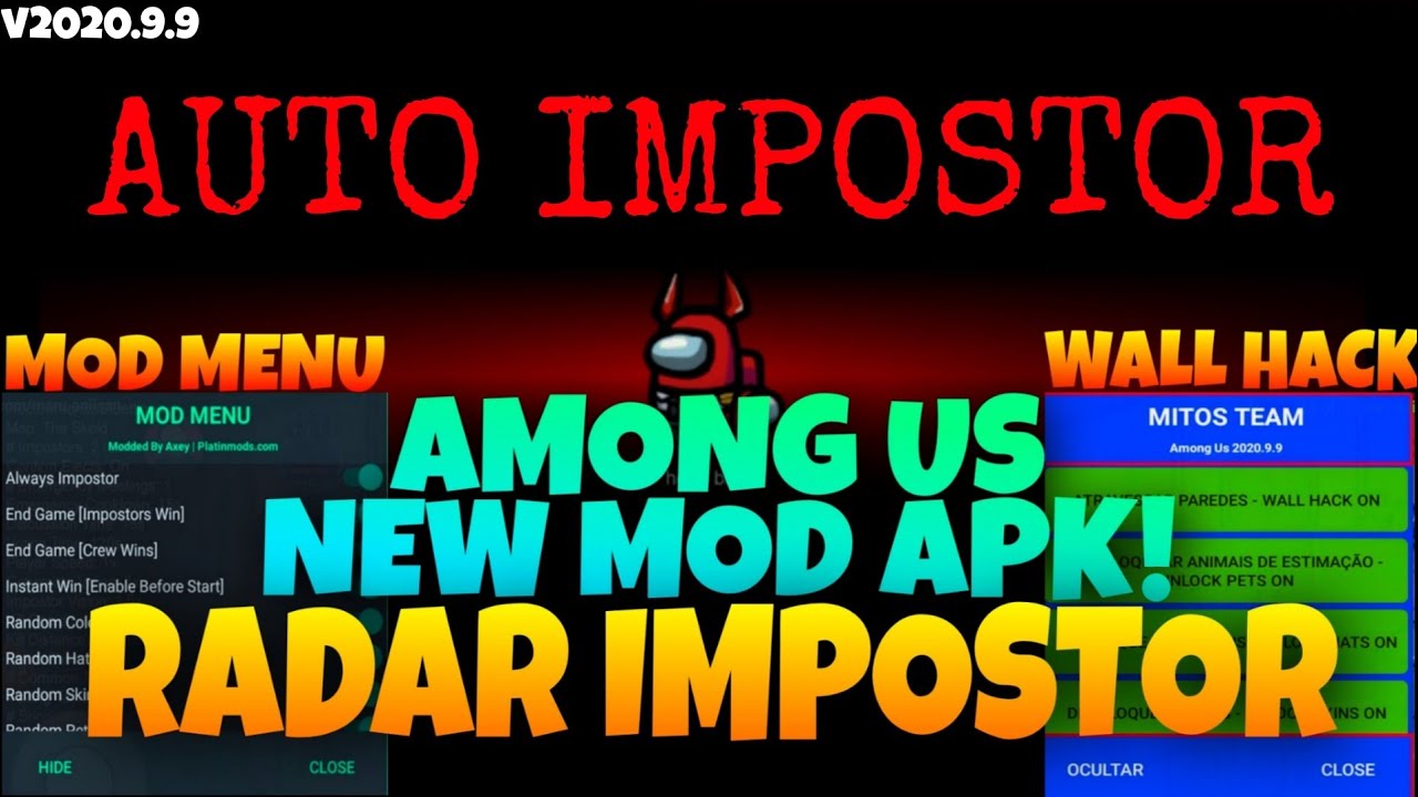 Apk Mod Menu Among Us By Platinmods, Always Impostor, Auto