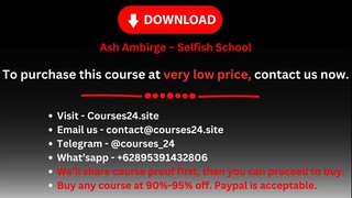 Ash Ambirge – Selfish School