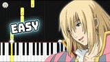 Howl's Moving Castle OST - "Merry Go Round of Life" - EASY Piano Tutorial & Sheet Music