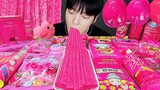 ASMR MUKBANG | 직접 만든 갤럭시 꿀젤리 핑크 디저트 아이스크림 먹방 & 레시피 DESSERT GALAXY HONEY JELLY CANDY