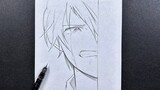 Easy anime sketch | how to draw anime boy crying easy step-by-step ( Ray )