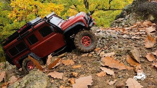 ⚠️RC CAR EXPEDITION⚠️ KRCSKY LES #9 -TRX4 Defender, red, on rock / RC Driver Studio