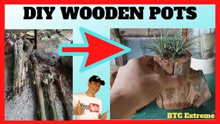 DIY Decorative Antique Wooden Pots From Old Wood