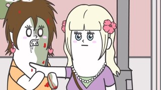 Funny Japanese anime-The hot girl turned into a zombie