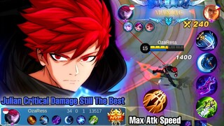 Julian Full Critical Damage & Max Atk Speed, Gameplay - Mobile Legends Bang Bang