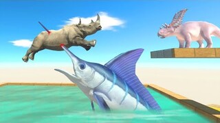 Long Jump Above Dangerous Swordfish - Animal Revolt Battle Simulator