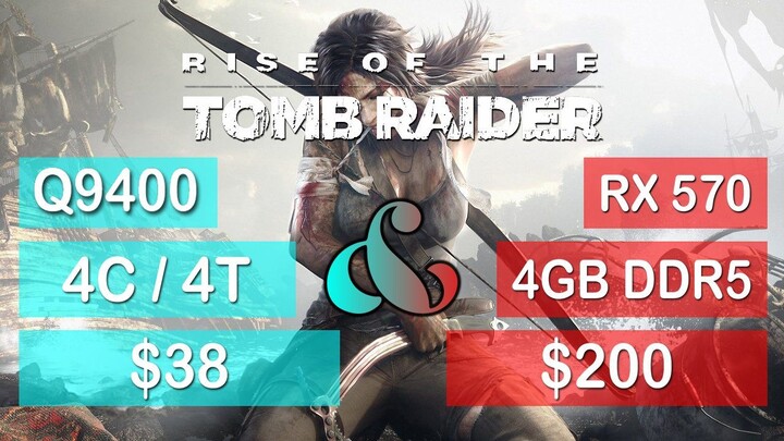 (DX12) Rise Of The Tomb Raider Benchmark on Core 2 QUAD Q9400 & RX570 4GB Highest Preset