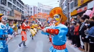 Chaoshan Yingge Dance, official generals and folk customs mixed clips, shut down the masculine power