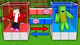 What if You Swap The Brains of JJ and Mikey in Minecraft ? BRAIN EXCHANGE !  (Maizen Mizen Mazien)