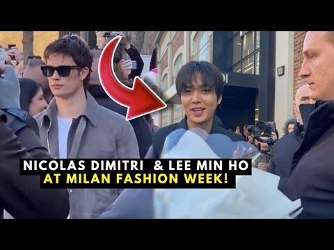 Lee Min ho meets actor Nicolas Dimitri Constantine at Milan fashion week