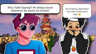 Sapnap arguing with George for leaving in-game stream (You never invite me to play☹)