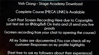 Vinh Giang Course Stage Academy Download