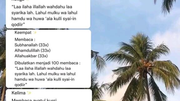 Urutan bacaan Dzikir setelah Sholat?