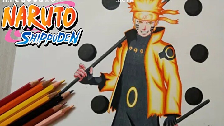 speed drawing. menggambar Uzumaki Naruto - Naruto Shipuden