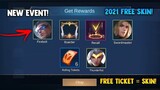 NEW! FREE TICKETS = FREE SKIN! AND RANDOM REWARDS! 2021 NEW EVENT | MOBILE LEGENDS 2021