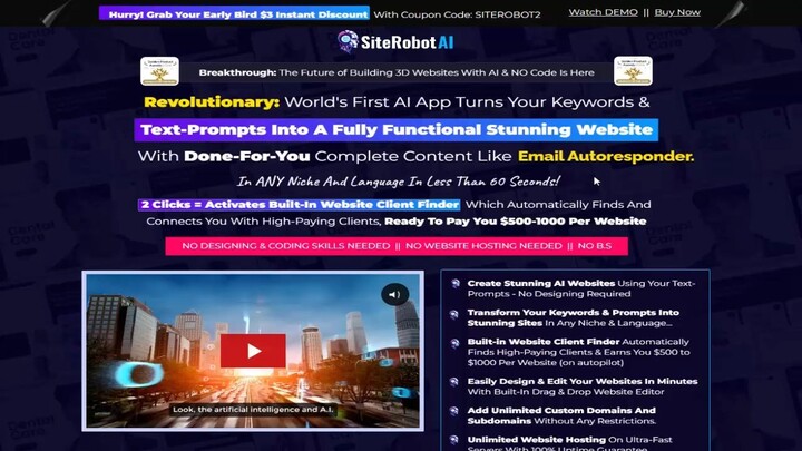 SiteRobot AI Review - World's Class AI Websites Builder App