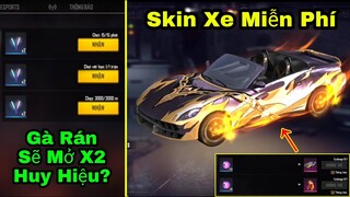 [Garena Free Fire]/Anh Gà Rán Sắp Mở X2 Huy Hiệu Gậy?Review Skin Xe Sắp Được Tặng Miễn Phí