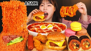 ASMR MUKBANG| 편의점 직접 만든 불닭 떡볶이 양념치킨 김밥 디저트 먹방 & 레시피 FRIED CHICKEN AND Tteokbokki EATING