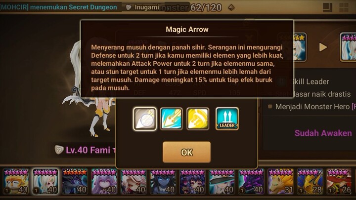 Skill Elite Magical Archer (Fami) Element Light - Summoners War