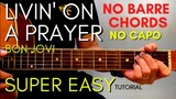BON JOVI - LIVIN' ON A PRAYER CHORDS (EASY GUITAR TUTORIAL) for BEGINNERS