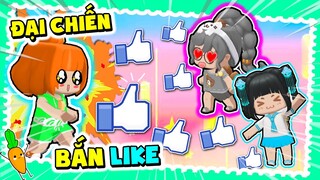 NOOB KAMUI ĐẠI CHIẾN HỘI CHỊ EM TRANH GIÀNH NÚT LIKE VÀ TIM TRONG MINI WORLD | AI LÀ VUA THẢ TIM