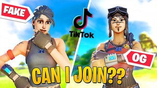 I tried out for a TIKTOK Clan as a DEFAULT then showed the MOST OG RARE SKIN in Fortnite...