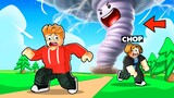 ROBLOX CHOP AND FROSTY EAT TORNADOS AND BECOME HUGE