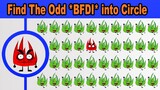 Find the odd BFDI into the circle.🩸📘📌🧀🔥🧊🥎🌸💎🍟🍞🌎📍🔊 Battle For Dream Island Quiz.