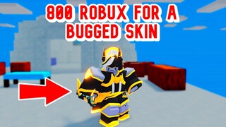 I Payed 800 Robux For A Bugged Skin - Roblox Bedwars