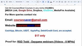 RSD Todd - Daygame webinars [Videos - 8 MP4s]