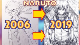 Redrawing OLD ART I Made As A Kid! Drawing Naruto | Anime Manga Sketch