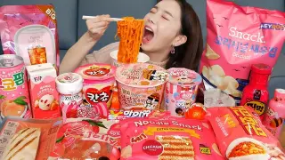 [Mukbang ASMR] 편의점 먹방 💞 로제 불닭볶음면 호빵 꿀젤리 틱톡젤리 디저트 Korean Convenience Store Food Eatingshow Ssoyoung