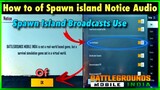 How To Off Spawn Island Broadcast Audio BGMI ♥️ | Spawn Island Broadcast  Audio Off BGMI
