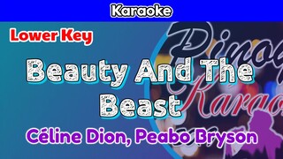 Beauty And The Beast by Céline Dion and Peabo Bryson (Karaoke : Lower Key)