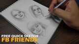 Drawing Random Facebook Friends | Quick Sketch Study