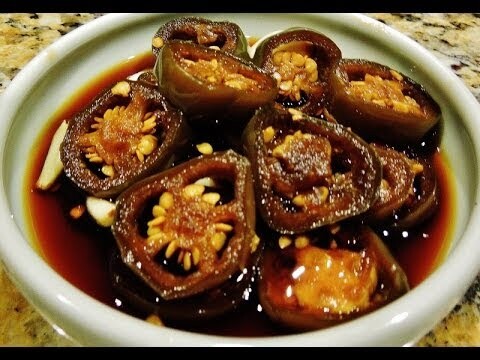 Easy Korean Raw Garlic & Jalapeno Pepper Pickle in Soy Sauce (고추장아찌, 마늘장아찌) by Omma's Kitchen