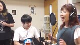 Membawakan "Lagu Doraemon" dengan penyanyi aslinya