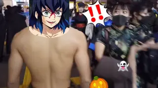 [Vlog]Cosplay in Japan during Halloween|Hashibira Inosuke