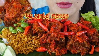 PEDAS 🔥! IGA SAMBEL MERCON, INDOMIE GORENG, PETE | EATING SOUNDS