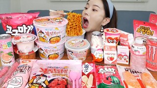 [Mukbang ASMR] 편의점 음식 먹방 🌸 까르보 불닭 & 로제 불닭 납작당면 직접만든 불닭 닭강정 Korean Convenience Store Food Ssoyoung