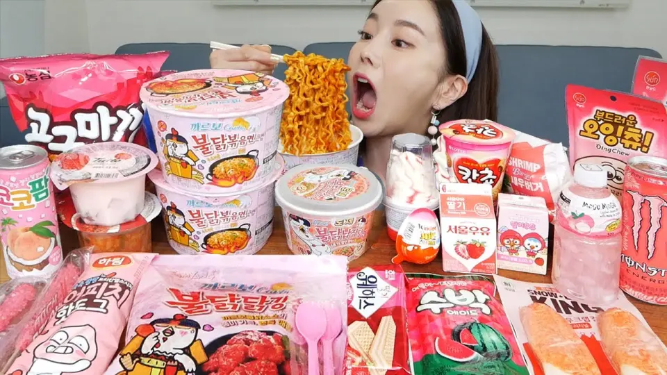 Mukbang Asmr] 편의점 음식 먹방 🌸 까르보 불닭 & 로제 불닭 납작당면 직접만든 불닭 닭강정 Korean  Convenience Store Food Ssoyoung - Bilibili